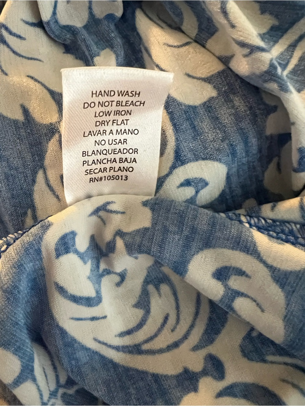 Dear Scarlett Classic Blue & White Printed Tunic Top - Picture 6 of 6